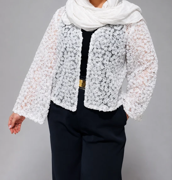 کت عروس تور مجلسی سفید