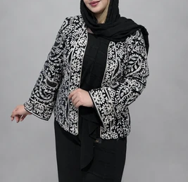 کت مجلسی زنانه مخمل سوزندوزی سورمه ای